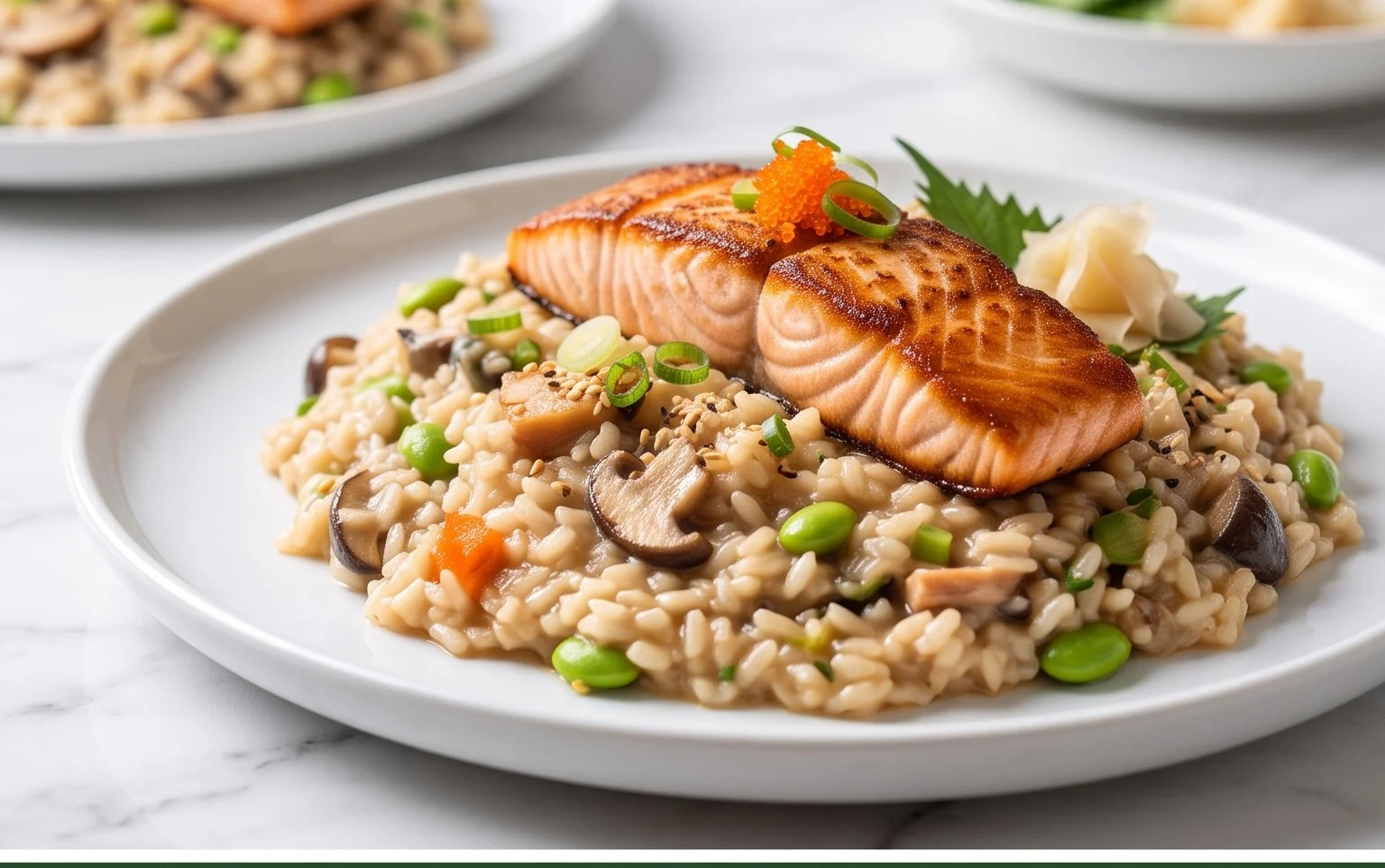 Japanese Style Risotto with Seared Salmon